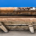 Broken gutter on the roof Royalty Free Stock Photo