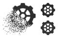 Broken and Halftone Pixel Gear Glyph Royalty Free Stock Photo