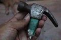 Broken hammer. Hammer with a broken handle