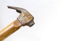 Broken hammer on white background