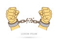 Broken handcuffs graphic Royalty Free Stock Photo