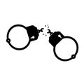 Broken handcuffs silhouette icon Royalty Free Stock Photo