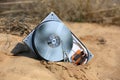 Broken hard drive in sands Royalty Free Stock Photo