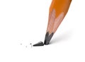 Broken head of sharp pencil Royalty Free Stock Photo