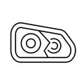 Broken headlight car icon. Cracked glass automobile. Type accident with auto. Vector illustration. Editable stroke