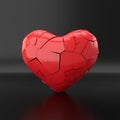 Broken heart background. 3D rendering Royalty Free Stock Photo