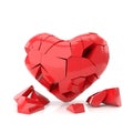 Broken heart background. 3D rendering Royalty Free Stock Photo