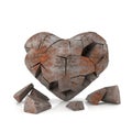 Broken heart background. 3D rendering Royalty Free Stock Photo