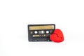 Broken heart with cassette tape. Royalty Free Stock Photo