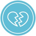 broken heart circular icon