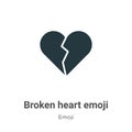 Broken heart emoji vector icon on white background. Flat vector broken heart emoji icon symbol sign from modern emoji collection Royalty Free Stock Photo