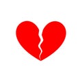 Broken heart. End of love. Symbol of parting