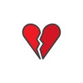 Broken heart filled outline icon Royalty Free Stock Photo