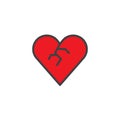 Broken heart filled outline icon Royalty Free Stock Photo