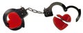 Broken Heart and Handcuffs Royalty Free Stock Photo