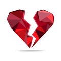 Broken heart heart icon for relationship and love.