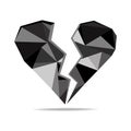 Broken heart heart icon for relationship and love.