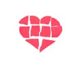 Broken heart,Heart made of paper Royalty Free Stock Photo