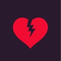 Broken heart, heartbreak vector illustration