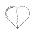 Broken heart icon. Element of Love for mobile concept and web apps icon. Outline, thin line icon for website design and