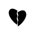 broken heart icon. Element of simple icon for websites, web design, mobile app, info graphics. Signs and symbols collection icon f Royalty Free Stock Photo