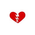 Broken heart icon graphic design template vector illustration Royalty Free Stock Photo
