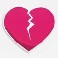 Broken heart icon on isolated Royalty Free Stock Photo