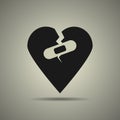 Broken heart icon with patch Royalty Free Stock Photo