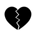 Broken heart icon. Simple flat vector illustration Royalty Free Stock Photo