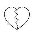 Broken heart icon. Simple flat vector illustration Royalty Free Stock Photo