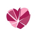 broken heart icon symbol. sign of heartbreak , heart crushed into the pieces concept vector illustration