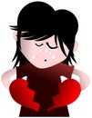sad girl with Broken heart isolated Royalty Free Stock Photo