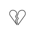 Broken heart line icon Royalty Free Stock Photo