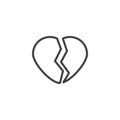 Broken heart line icon Royalty Free Stock Photo