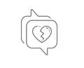 Broken heart line icon. Love crush sign. Vector Royalty Free Stock Photo