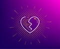 Broken heart line icon. Love crush sign. Vector Royalty Free Stock Photo