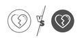 Broken heart line icon. Love crush sign. Vector Royalty Free Stock Photo