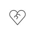 Broken heart line icon Royalty Free Stock Photo