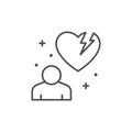 Broken heart line outline icon Royalty Free Stock Photo