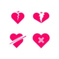 BROKEN HEART LOVE ILLUSTRATION CLIP ART ICON SET BUNDLE