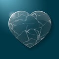 Broken heart made from glass Royalty Free Stock Photo