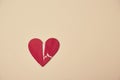 Broken heart mockup, copy space. Relationship breakdown. Parting, divorce and separation. End of love, place for text Royalty Free Stock Photo