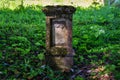 Broken heart on old tombstone, cemetery on a sunny day, love, marriage, death concept Royalty Free Stock Photo