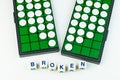 Broken Heart Othello with Alphabet Blocks Isolated