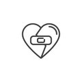 Broken heart patch line icon Royalty Free Stock Photo