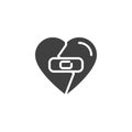 Broken heart patch vector icon Royalty Free Stock Photo