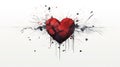 Broken heart in pieces. Breakup concept separation and divorce. Red crumpled Royalty Free Stock Photo