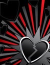 Broken heart ray background Royalty Free Stock Photo