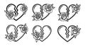 Broken Heart with Roses Tattoo Design Elements Royalty Free Stock Photo