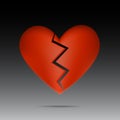 Broken heart on dark background Royalty Free Stock Photo